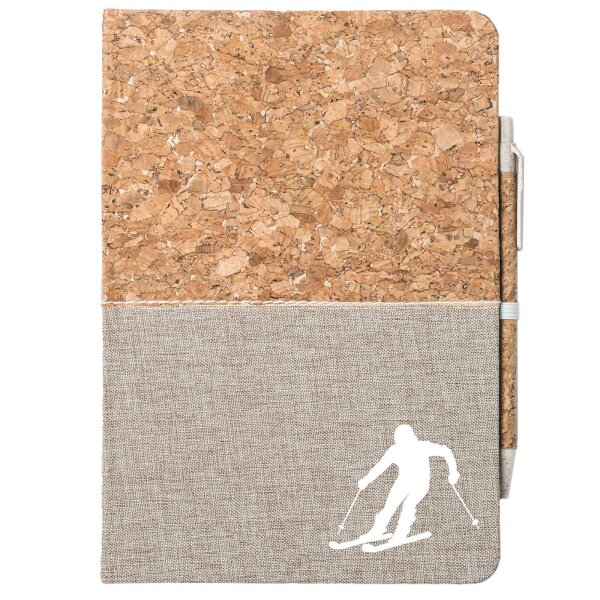 Notizbuch A5 Skifahren Silhouette 80 Blatt inkl. Kugelschreiber