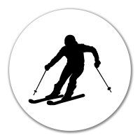 Aufkleber Skifahren Silhouette 10cm Sticker