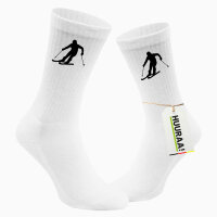 Socken Skifahren Silhouette Größe 37/46 White Motiv Tennissocken