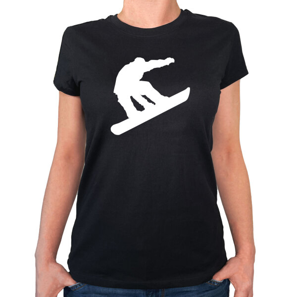 Damen T-Shirt Snowboarden Silhouette Größe XS-XXL