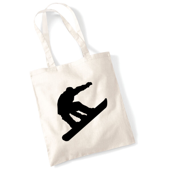 Jutebeutel Snowboarden Silhouette 10 Liter