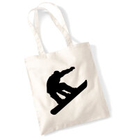 Jutebeutel Snowboarden Silhouette 10 Liter