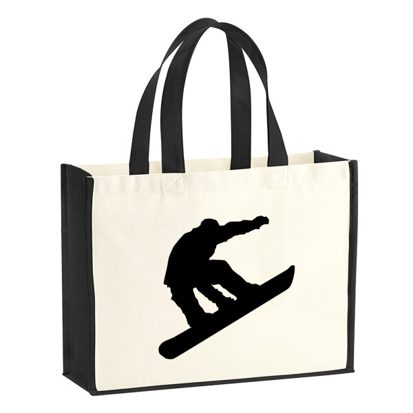 Jutetasche Snowboarden Silhouette 21 Liter Black