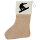 Weihnachtsstrumpf Snowboarden Silhouette Beige