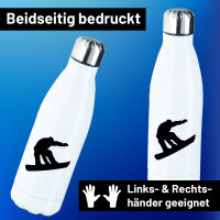 Edelstahl-Trinkflasche Snowboarden Silhouette 500ml Wasserflasche