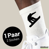Socken Snowboarden Silhouette Größe 37/46 White Motiv Tennissocken