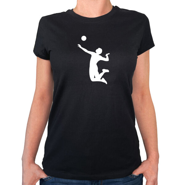 Damen T-Shirt Volleyball Silhouette Größe XS-XXL