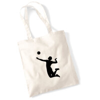 Jutebeutel Volleyball Silhouette 10 Liter