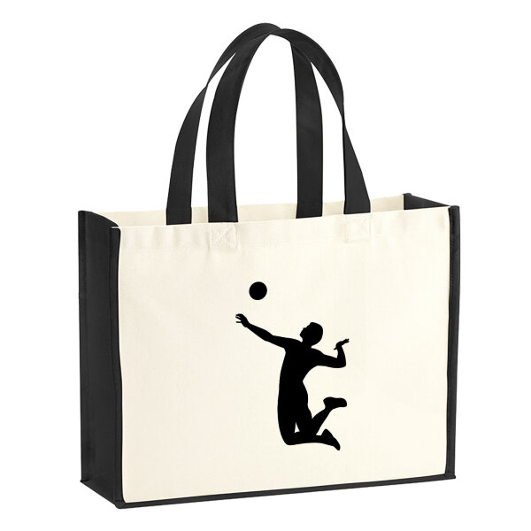 Jutetasche Volleyball Silhouette 21 Liter Black