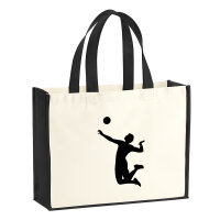 Jutetasche Volleyball Silhouette 21 Liter Black