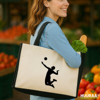 Jutetasche Volleyball Silhouette 21 Liter Black