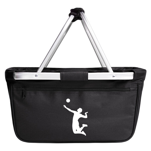 Einkaufskorb faltbar Volleyball Silhouette 20 Liter Tragekorb Black