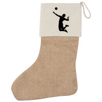 Weihnachtsstrumpf Volleyball Silhouette Beige