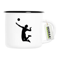 Emaille Tasse Volleyball Silhouette 300ml Vintage Emaille...