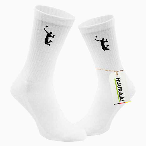 Socken Volleyball Silhouette Größe 37/46 White Motiv Tennissocken