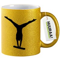 Glitzertasse Schwebebalken Turnen 330ml