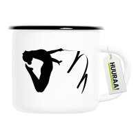Emaille Tasse Rhythmische Sportgymnastik Silhouette 300ml Vintage Emaille Becher