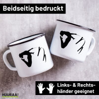 Emaille Tasse Rhythmische Sportgymnastik Silhouette 300ml Vintage Emaille Becher