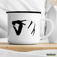Emaille Tasse Rhythmische Sportgymnastik Silhouette 300ml Vintage Emaille Becher