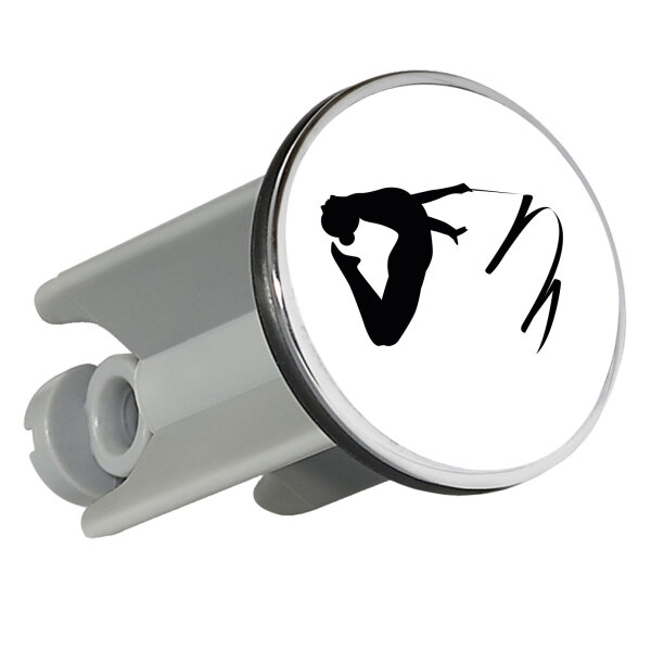 Waschbeckenstöpsel Rhythmische Sportgymnastik Silhouette 4cm Abflussstopfen
