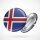 Button Iceland Island Flagge Größe 59mm