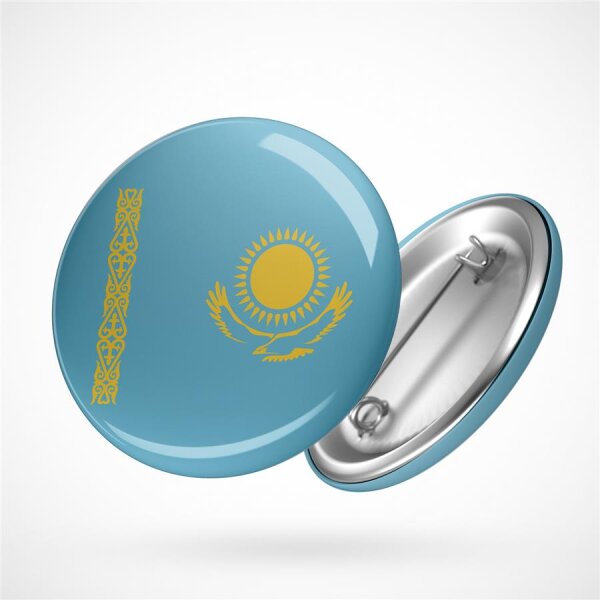 Button Kazakhstan Kasachstan Flagge Größe 59mm