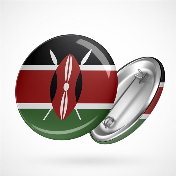 Button Kenya Kenia Flagge Größe 59mm