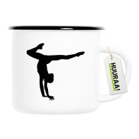 Emaille Tasse Turnen Gymnastik 300ml Vintage Emaille Becher