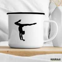 Emaille Tasse Turnen Gymnastik 300ml Vintage Emaille Becher
