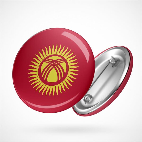 Button Kyrgyzstan Kirgisistan Flagge Größe 59mm