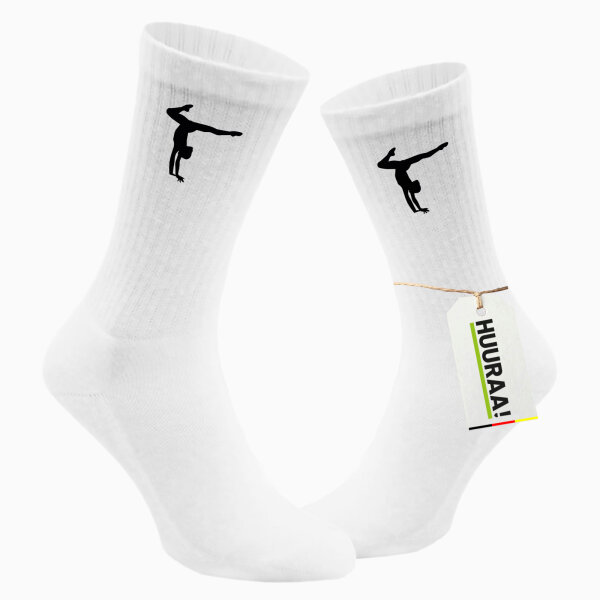 Tennissocken Turnen Gymnastik Größe 42/46 White Motiv Sportsocken
