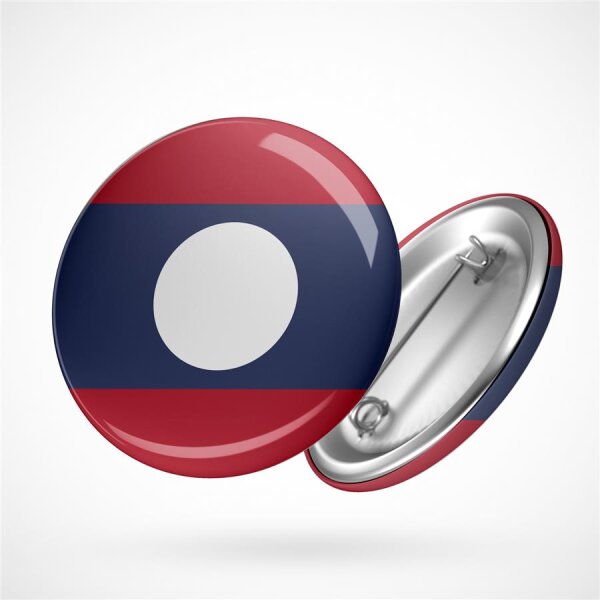Button Laos Flagge Größe 59mm