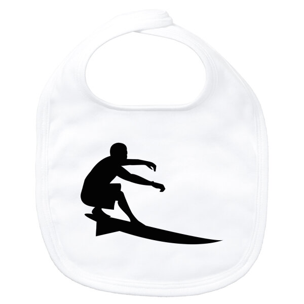 Baby Lätzchen Surfen Silhouette Klettverschluss