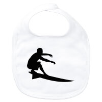 Baby Lätzchen Surfen Silhouette Klettverschluss