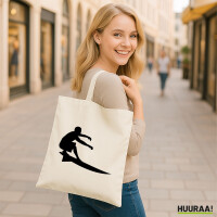 Jutebeutel Surfen Silhouette 10 Liter