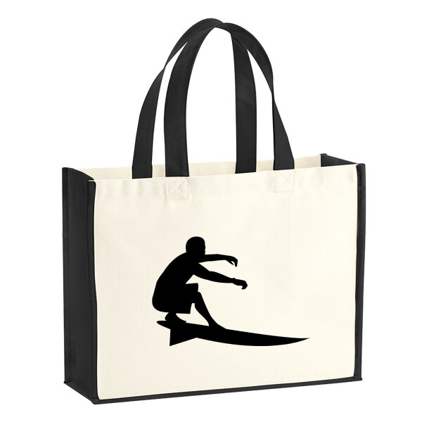 Jutetasche Surfen Silhouette 21 Liter Black