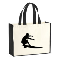 Jutetasche Surfen Silhouette 21 Liter Black