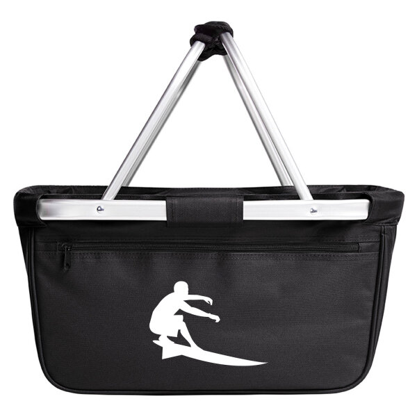 Einkaufskorb faltbar Surfen Silhouette 20 Liter Tragekorb Black