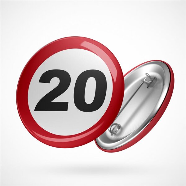 Button Achtung 20 Größe 59mm
