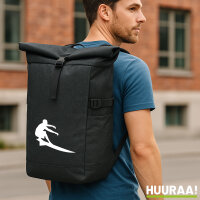 Kurierrucksack Surfen Silhouette 30-44 Liter Black Melange