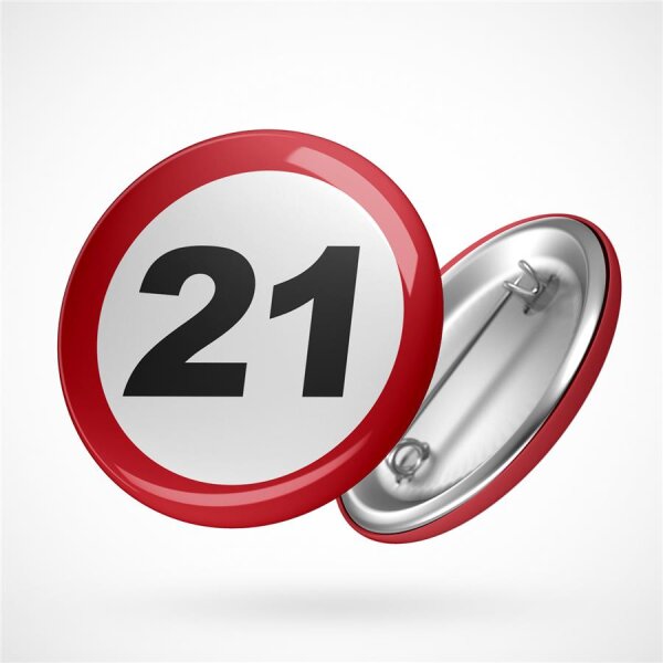 Button Achtung 21 Größe 59mm