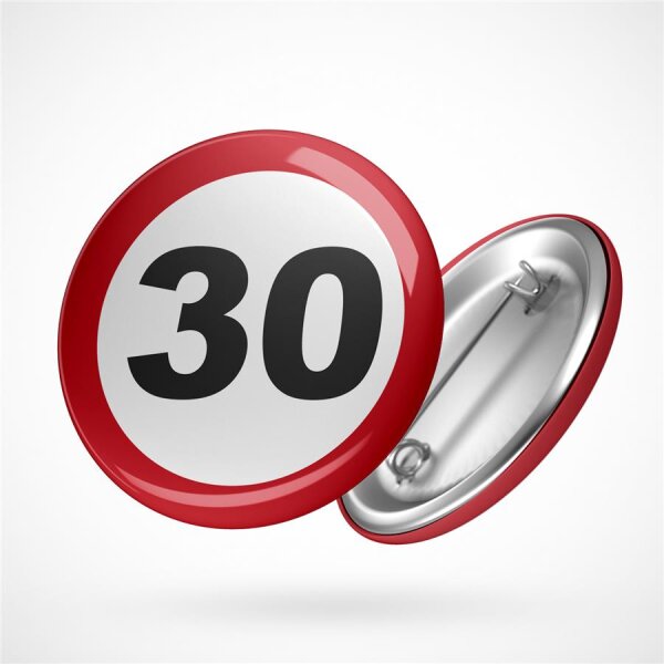 Button Achtung 30 Größe 59mm