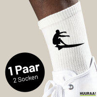 Socken Surfen Silhouette Größe 37/46 White Motiv Tennissocken