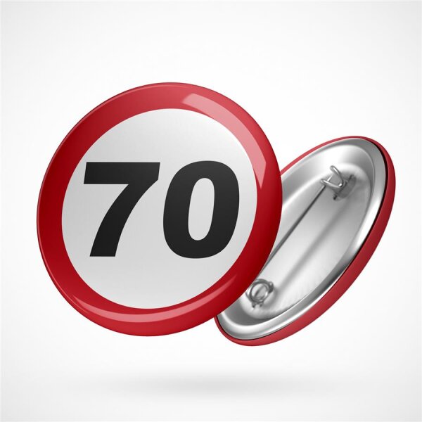 Button Achtung 70 Größe 59mm