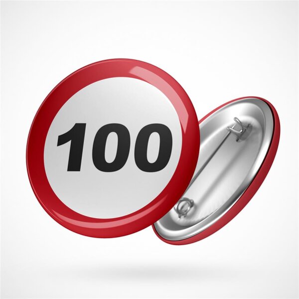 Button Achtung 100 Größe 59mm
