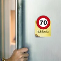Magnet Achtung 70 Siebzig Geburtstag 59mm...