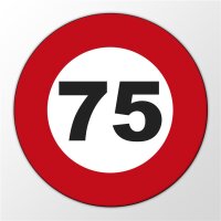 Magnet Achtung 75 Fünfundsiebzig Geburtstag 59mm...