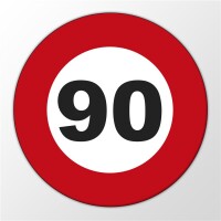 Magnet Achtung 90 Neunzig Geburtstag 59mm...