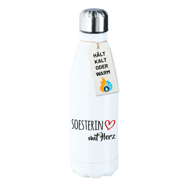 Edelstahl-Trinkflasche Soesterin mit Herz 500ml