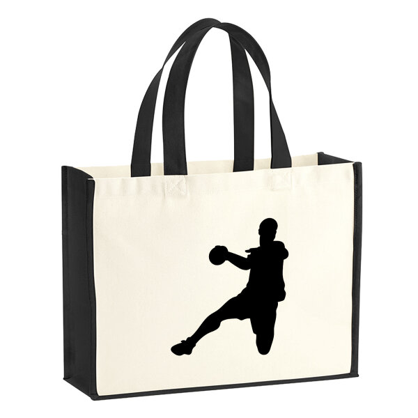 Jutetasche Handball Silhouette 21 Liter Black